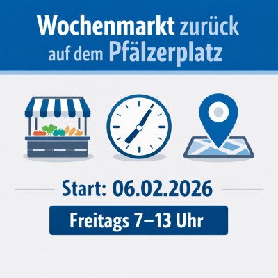 Wochenmarkt kehrt am 6. Februar 2026 auf den Pfälzerplatz zurück